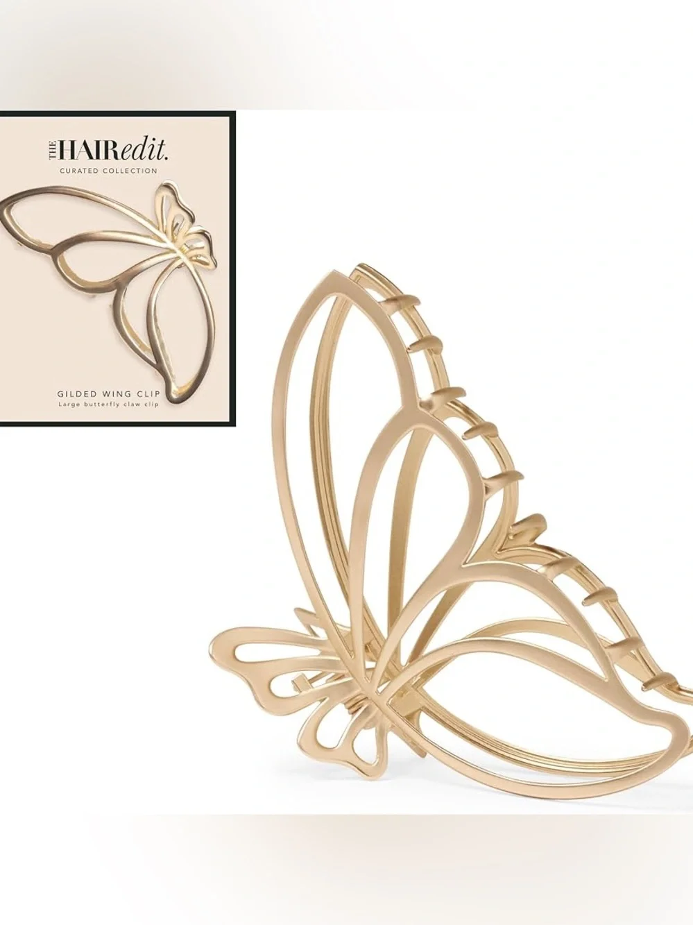 GILDED WING BUTTERFLY CLAW CLIP- Gold